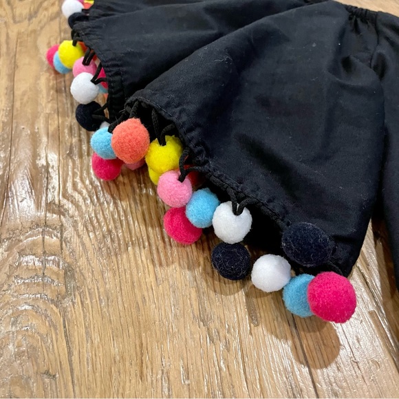 Black Rainbow Pom Pom Top - Picture 2 of 3